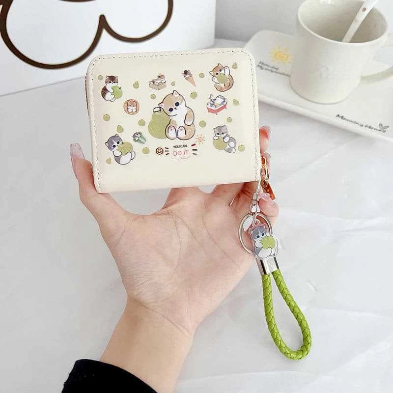 Wallet Card Bag Integrated Cute Women's Cat Cat Cartoon Large Capacity Small Korean Style Anti-degaussing