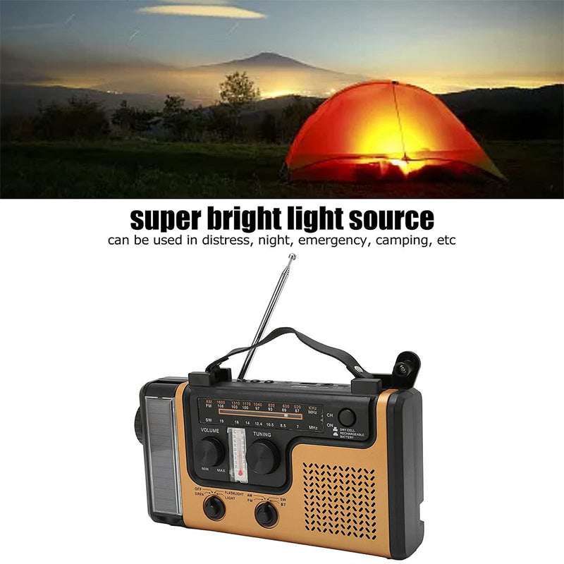 Portable Hand-Cranked Emergency Radio Flashlight