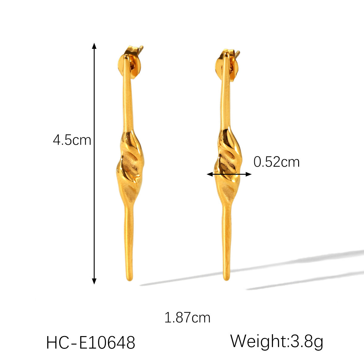 Stainless Steel Relief Thread Irregular Pendant Necklace Design Casting Titanium Steel Earrings