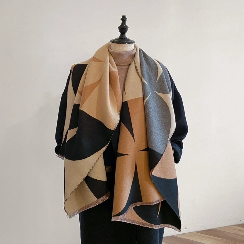 Women's Minimalist Color Block Imitation Cashmere Scarf