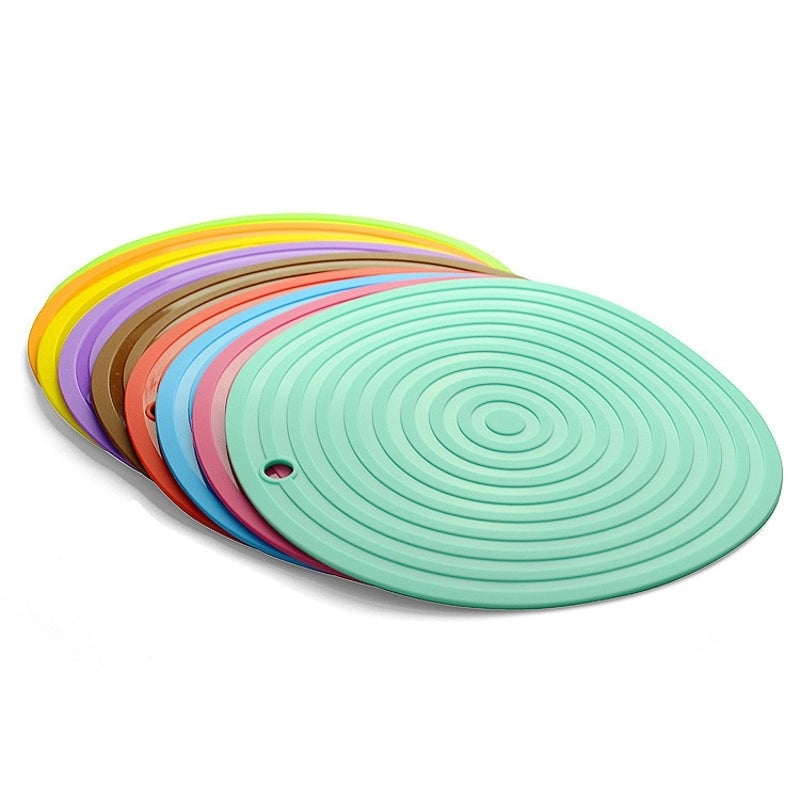 18/24/30cm Round Pattern Heat Insulation Mat Casserole Coaster Bowl Mat Dining Table Mat Induction Cooker Mat Silicone Plate Mat Placemat
