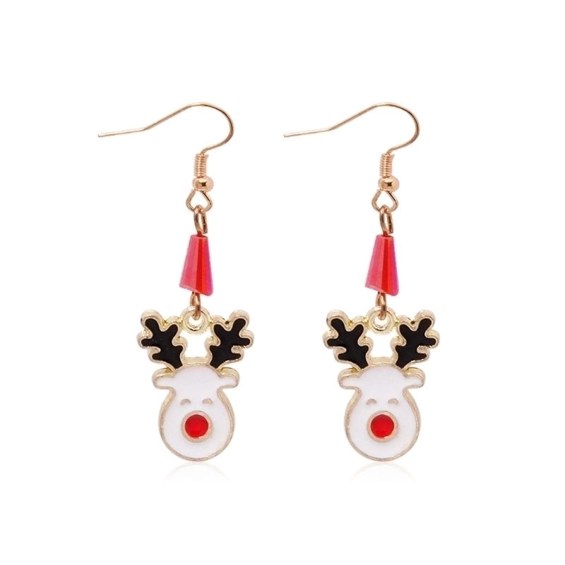 Fashion Santa Claus Christmas Socks Bell Epoxy Alloy Earrings