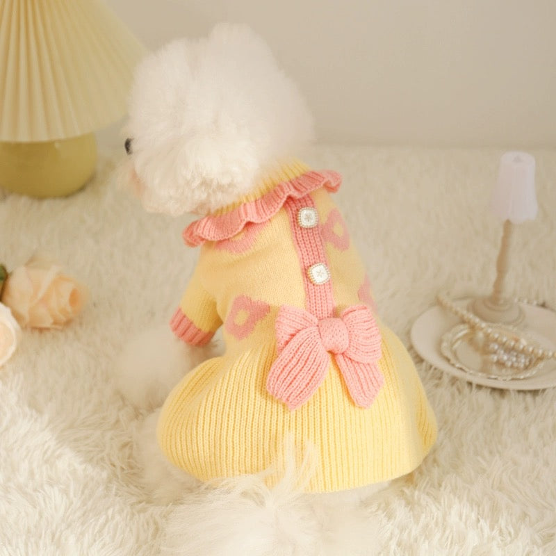 Sweet Collar Knitted Dog Sweater&Dress