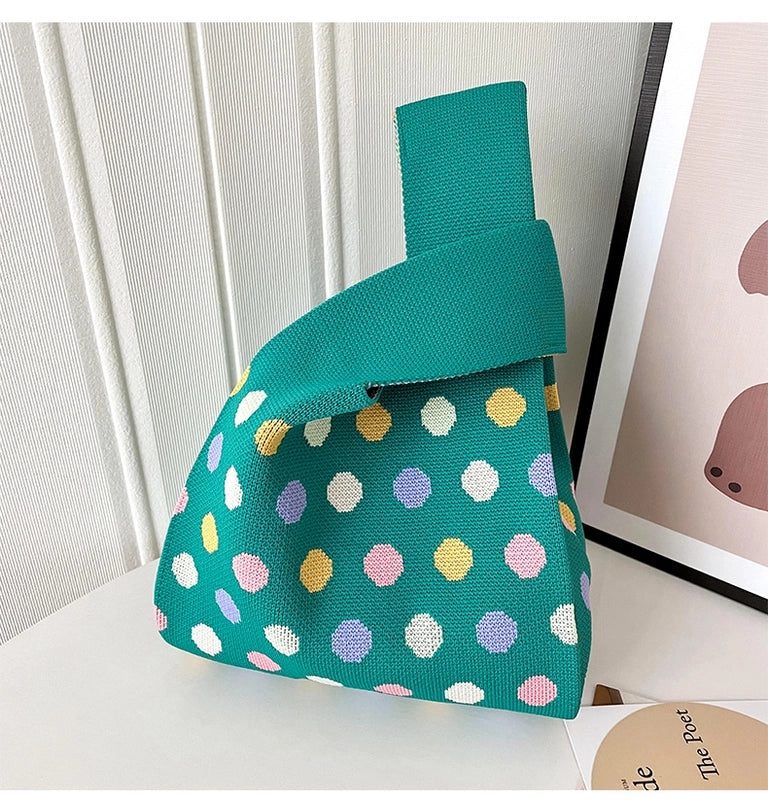 Women's Medium Polyester Polka Dots Vintage Style Square Open Handbag