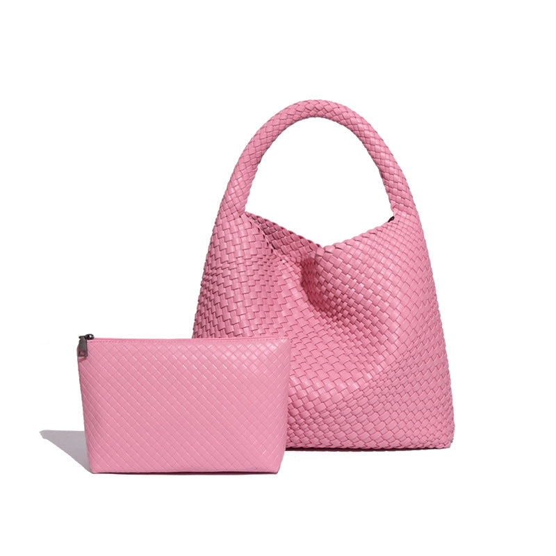 Women's Large All Seasons Pu Leather Solid Color Vacation Square Magnetic Buckle Tote Bag