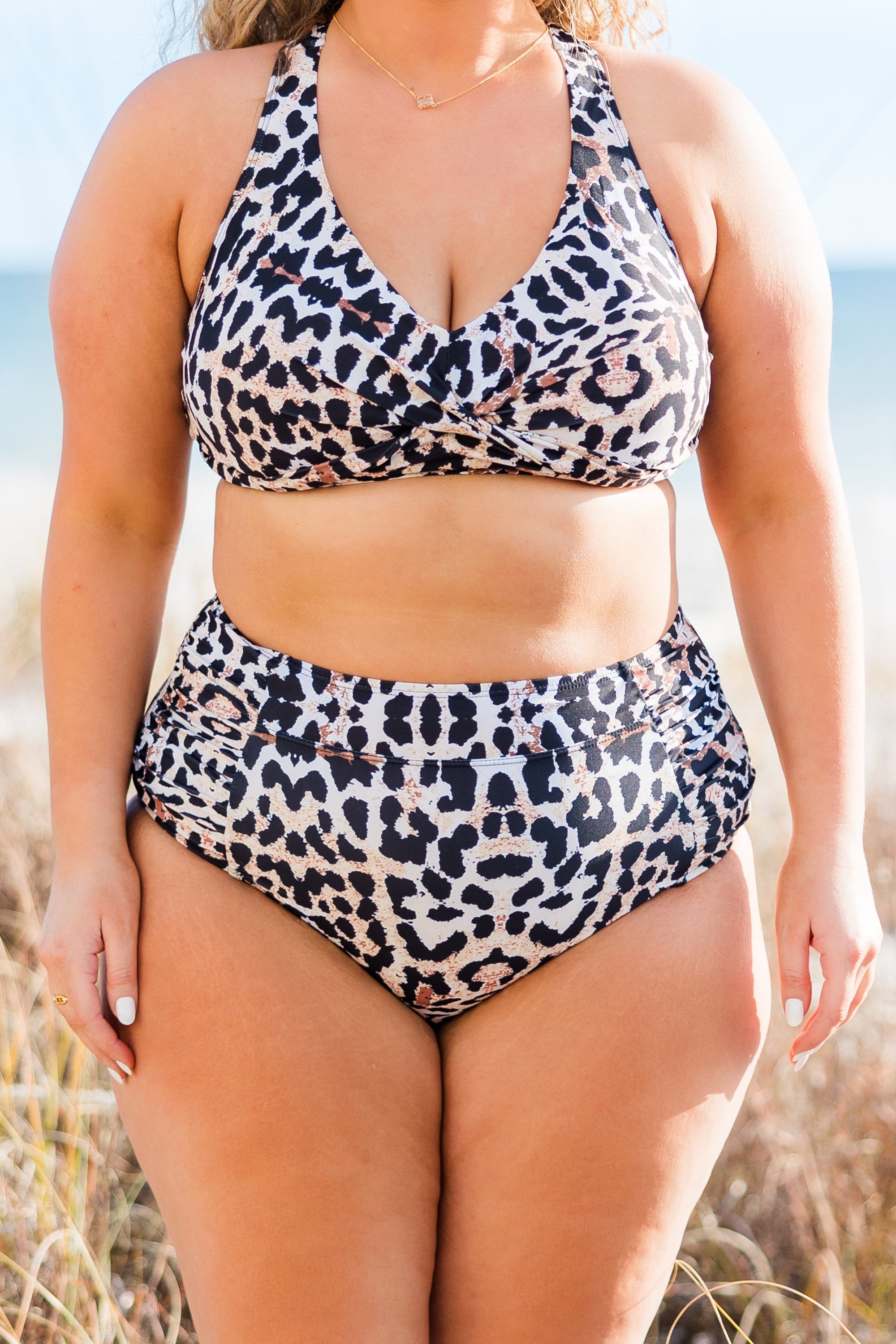 Oceans Of Love Swim Top. Leopard