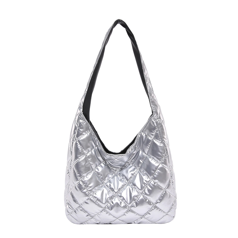 Women's Cotton Solid Color Lingge Streetwear Square Zipper Shoulder Bag