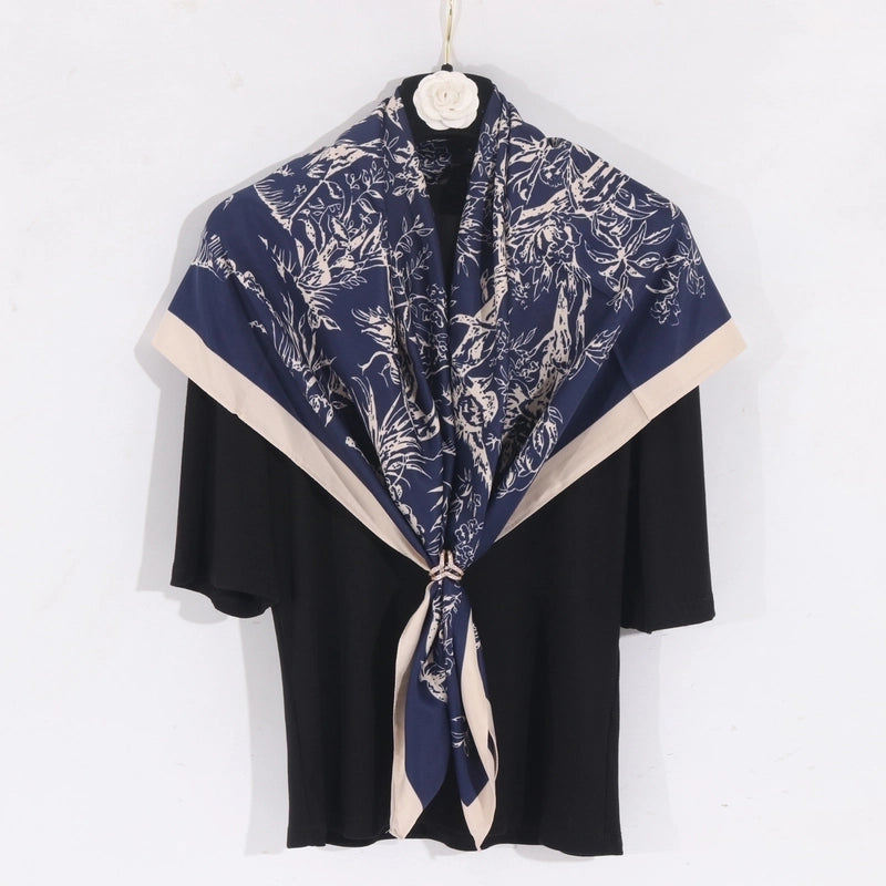 Women's Classic Style Color Block Polyester Shawl