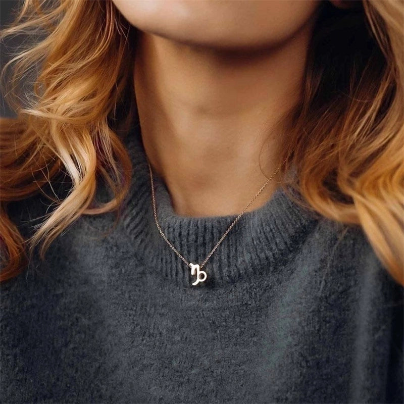 Stainless Steel Titanium Steel 14K Gold Plated Fashion Plating Constellation Necklace