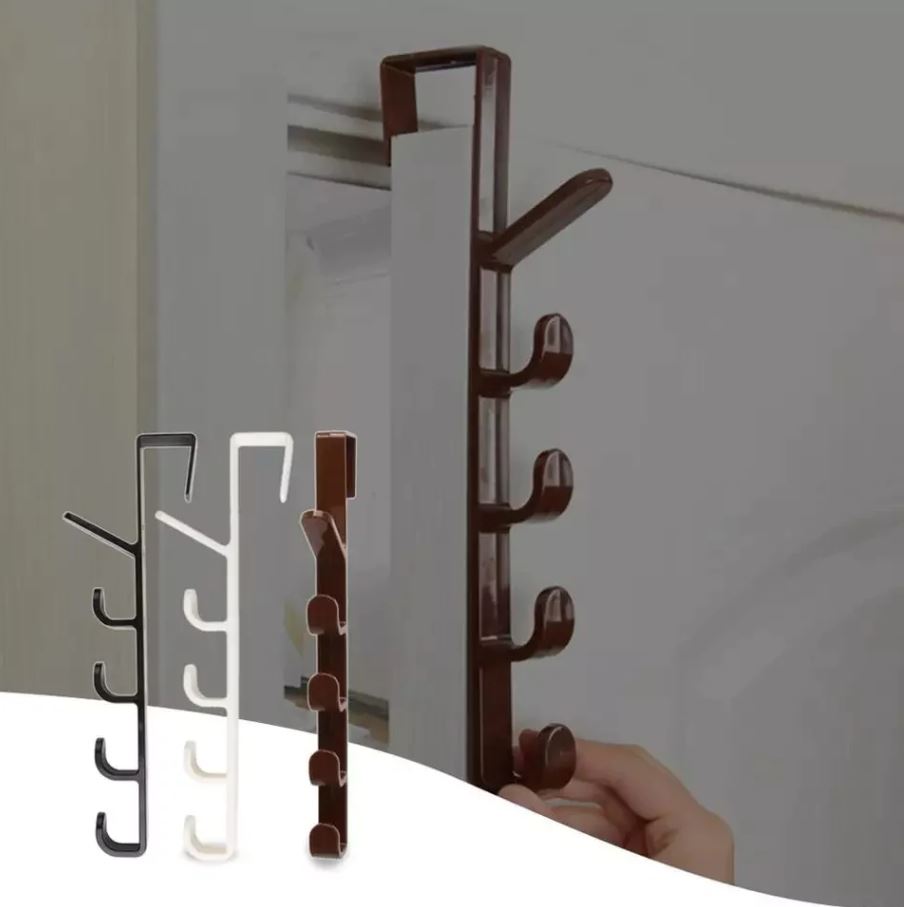 Buy 2 get 2 Free Offer Multifunctional Over the Door Hangers with 5 Hooks Portable Storage No Screw needed Easy to Use