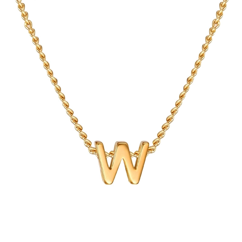 Elegant Letter 201 Stainless Steel 18K Gold Plated Pendant Necklace