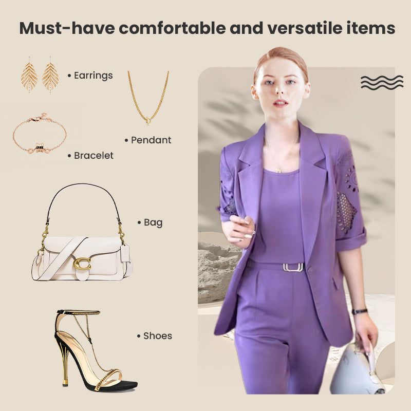 🔥49% OFF🔥Nice Gift-Woman's Fashionable And Slim Blazer 3-piece Suit Set
