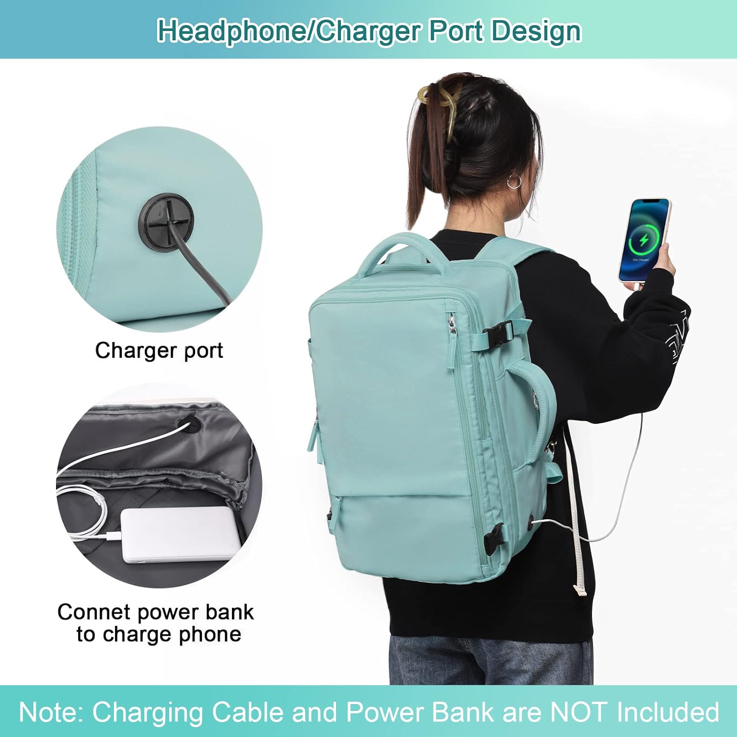 Large Travel Backpack for Women Men, Expandable 40L Carry On Backpack, 17 Inch Laptop Backpack College Bookbag, Waterproof Travel bag as Person Item Flight Approved