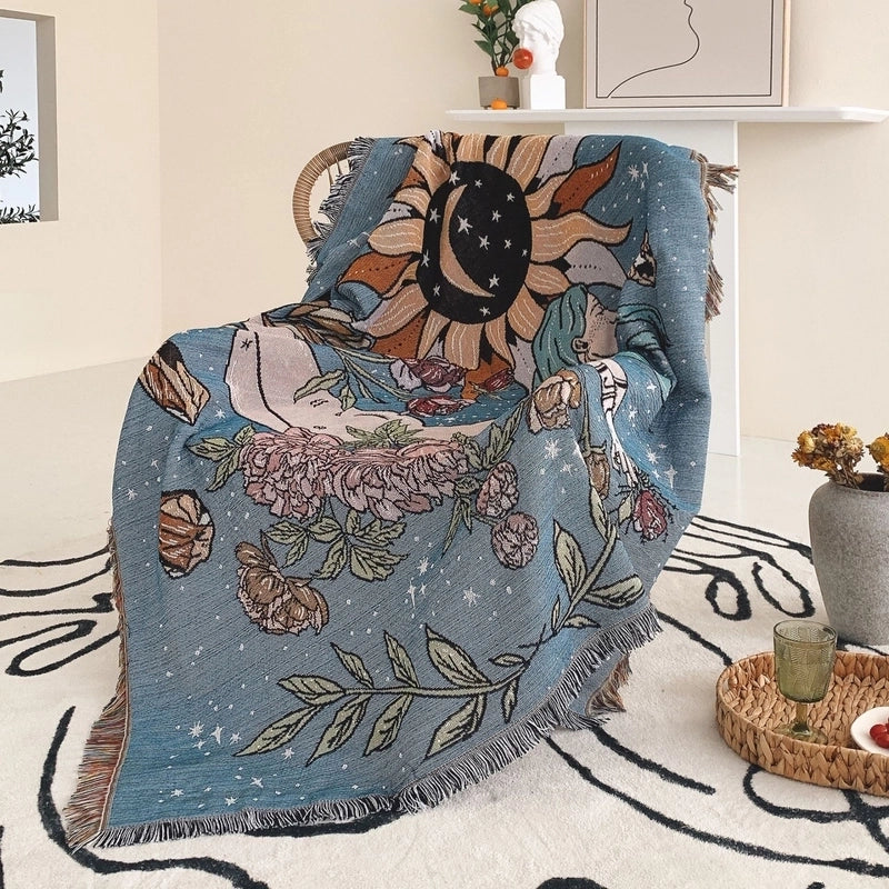 Fashion Flower Butterfly Cotton Blanket