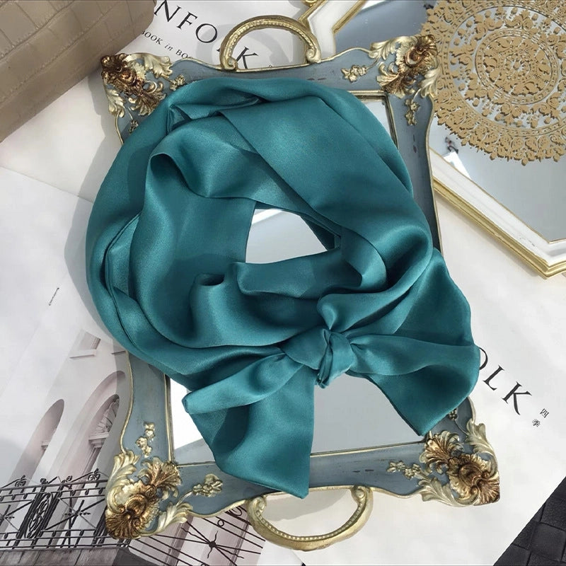 Women's Minimalist Classic Style Color Block Silk Silk Scarf