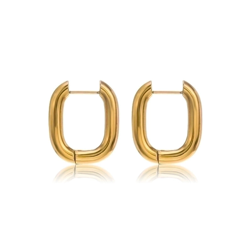 1 Pair Minimalist Circle Plating 304 Stainless Steel Stainless Steel Earrings