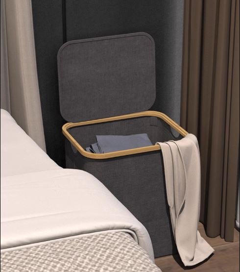 Bamboo Laundry Hamper Basket with Lid and Handle