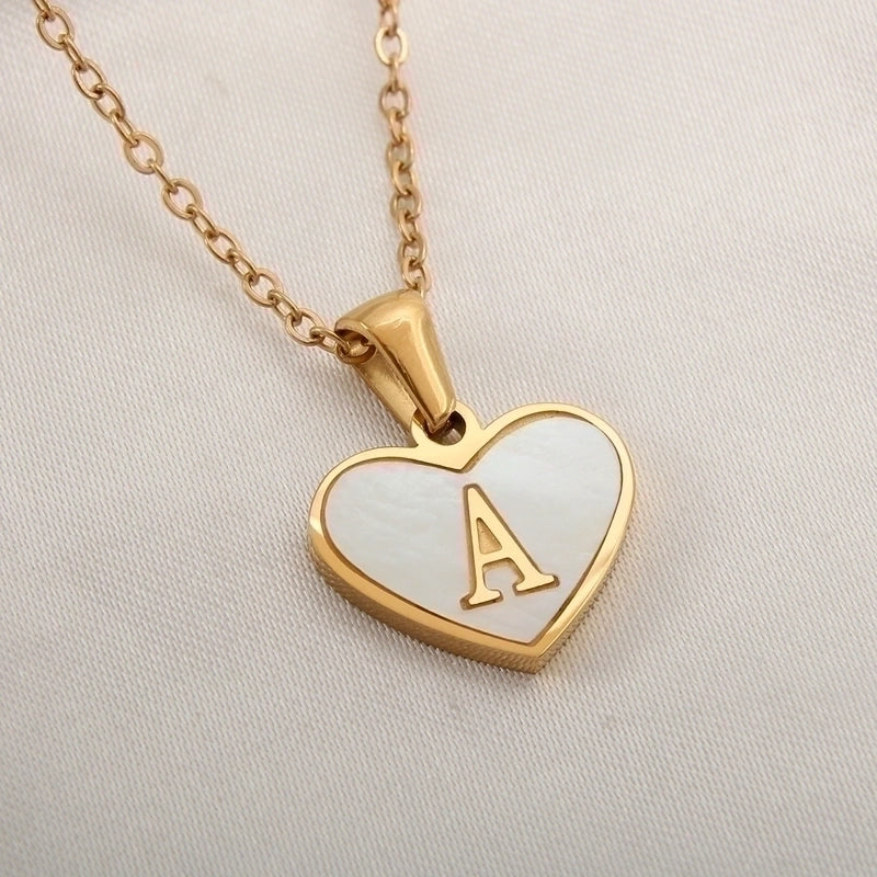 Casual Letter 304 Stainless Steel Shell Shell 18K Gold Plated Plating Inlay Pendant Necklace