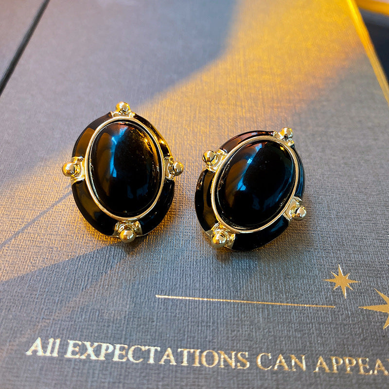 Mid-century Modern Round Geometric Copper Electroplating Earrings
