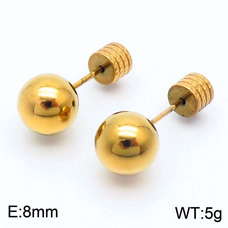Geometric Titanium Steel No Inlaid 18K Gold Plated Earrings Ear Studs