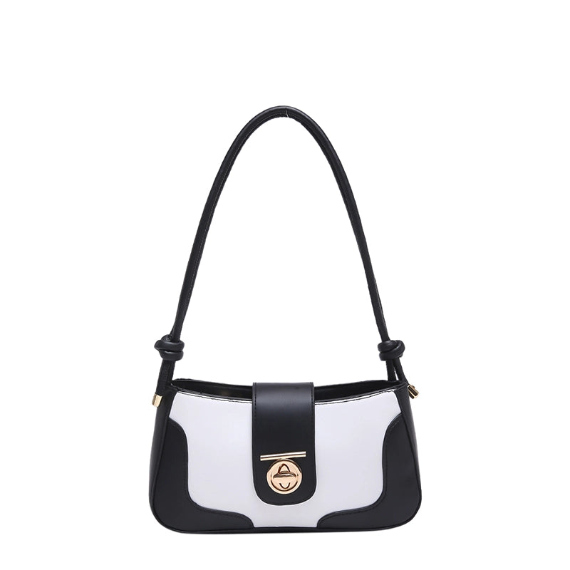 Women's Medium Pu Leather Color Block Solid Color Basic Classic Style Square Zipper Underarm Bag