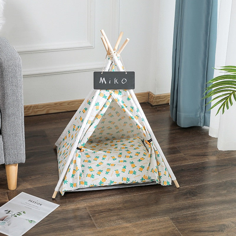 Pet Tent House Canvas Bed