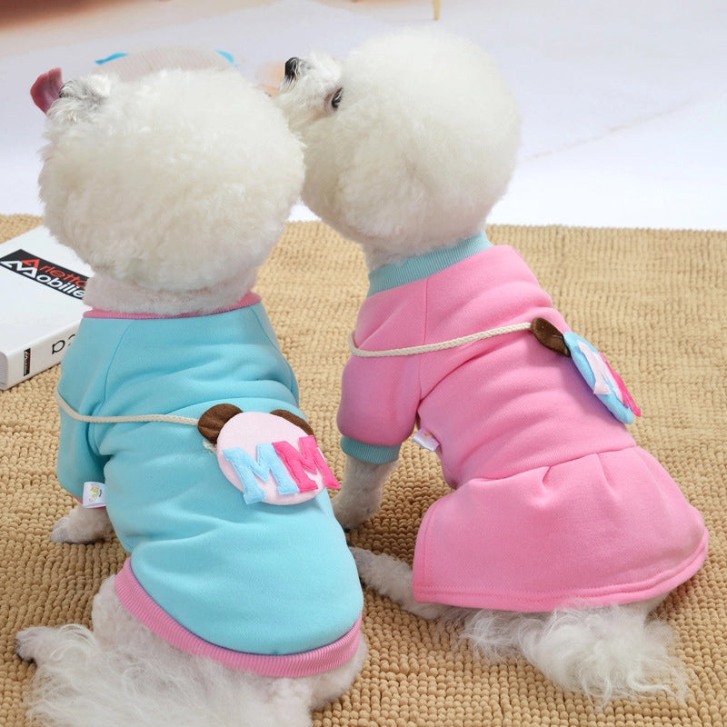Cute Pet Princess Dress Autumn/winter Clothes For Teddy Bichon Cats Small Dogs Fashionable Pet Apparel