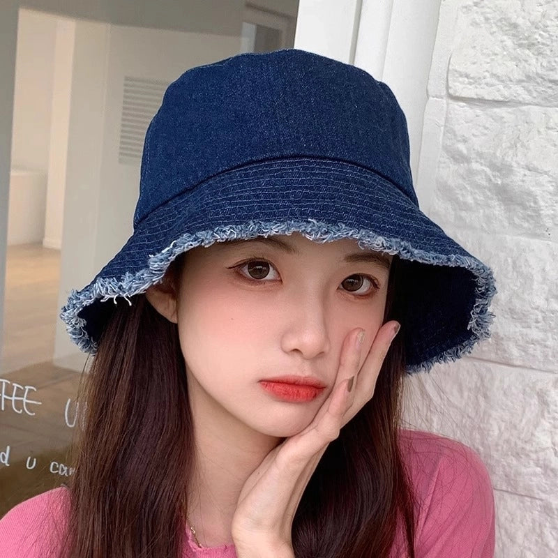 Basin Hat Cowboy Hat Female Fisherman Hat Sun Protection Hat Korean Fashion Sun Hat Cover Face Fashion Brand Face Look Small