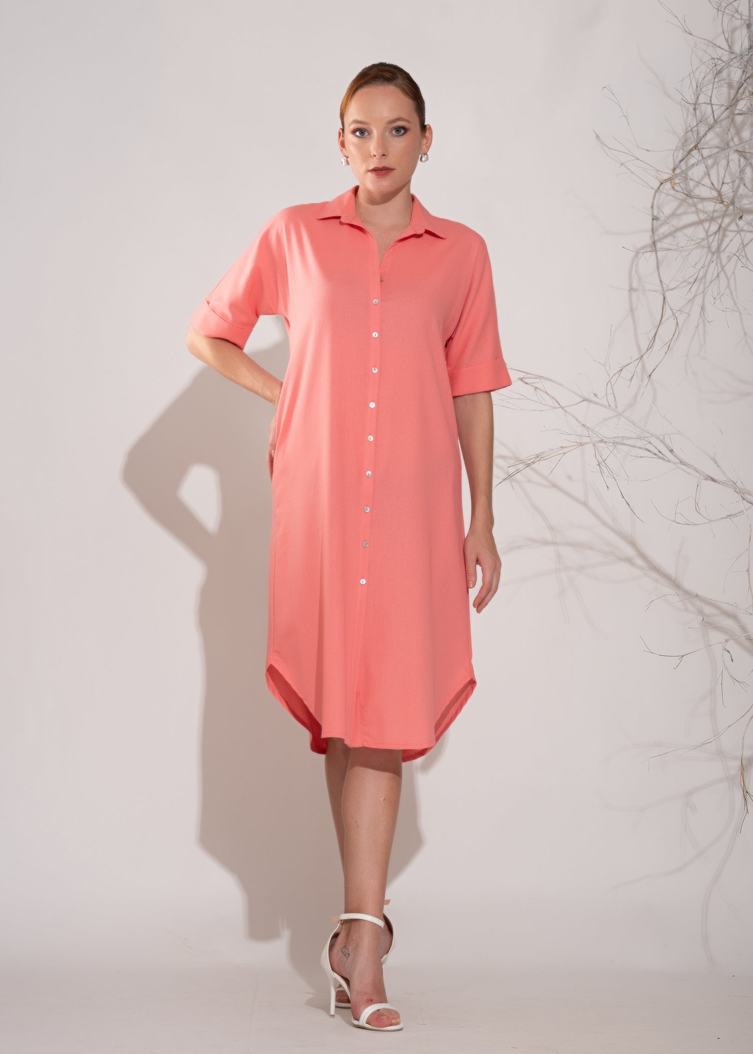 Basic Loose Fitted Shirt Dress