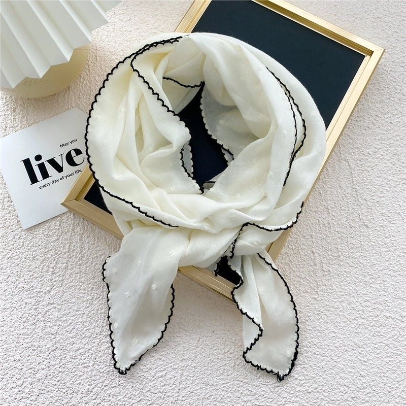 Semicircle Cotton And Linen Triangle Scarf Silk Scarf Fashion Wild Scarf Headscarf Decorative Scarf