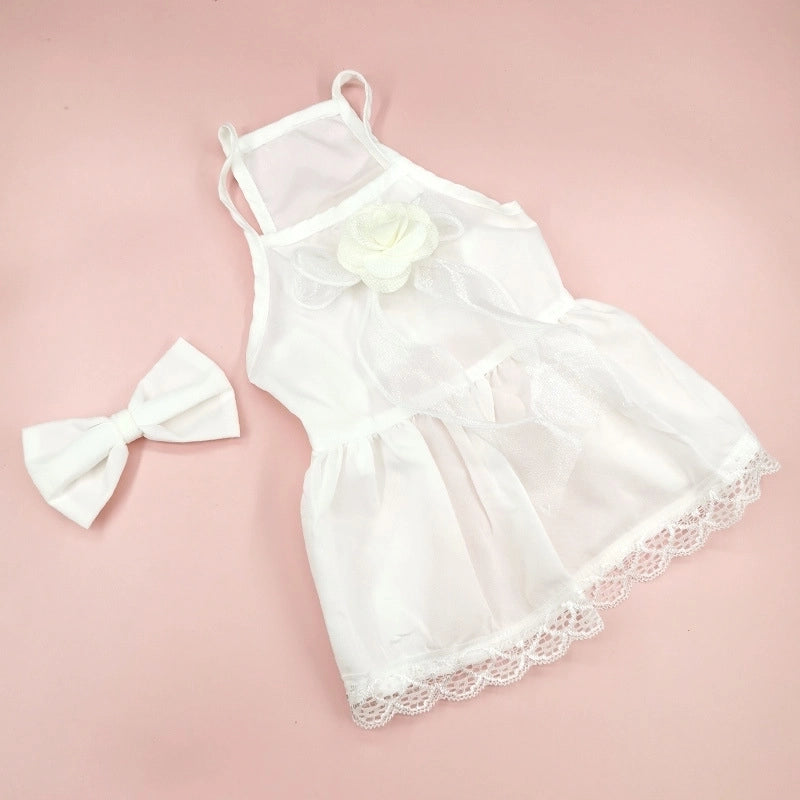 Pastoral Cotton Ditsy Floral Bow Knot Pet Clothing