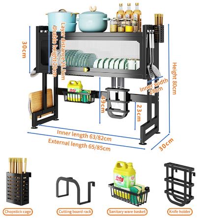 85cm Kitchen Storage Dish Rack With Cabinet