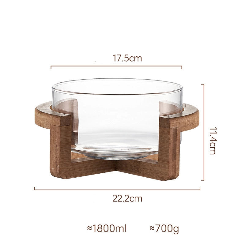 Casual Solid Color Wood Glass Fruit Plate Fruit Fork 1 Piece