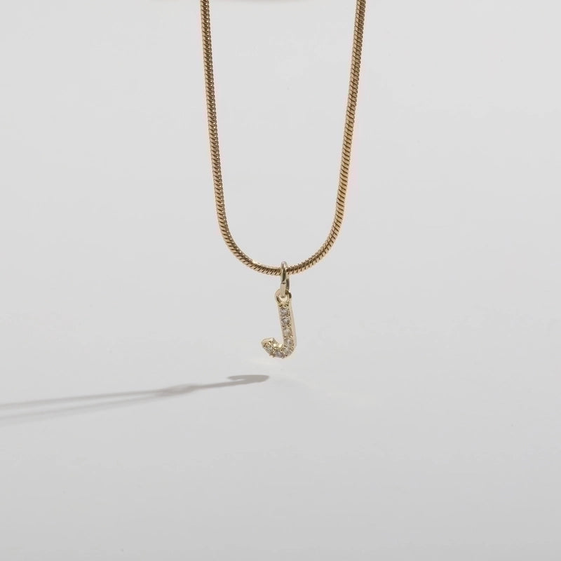 304 Stainless Steel Copper Classic Style Inlay Letter Zircon Pendant Necklace