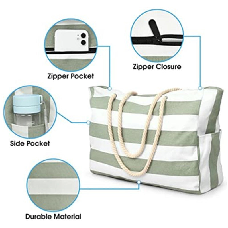 In Stock Beach Handbag Large Waterproof Sand-proof Foldable Beach Bag Large Capacity Portable Storage Bag