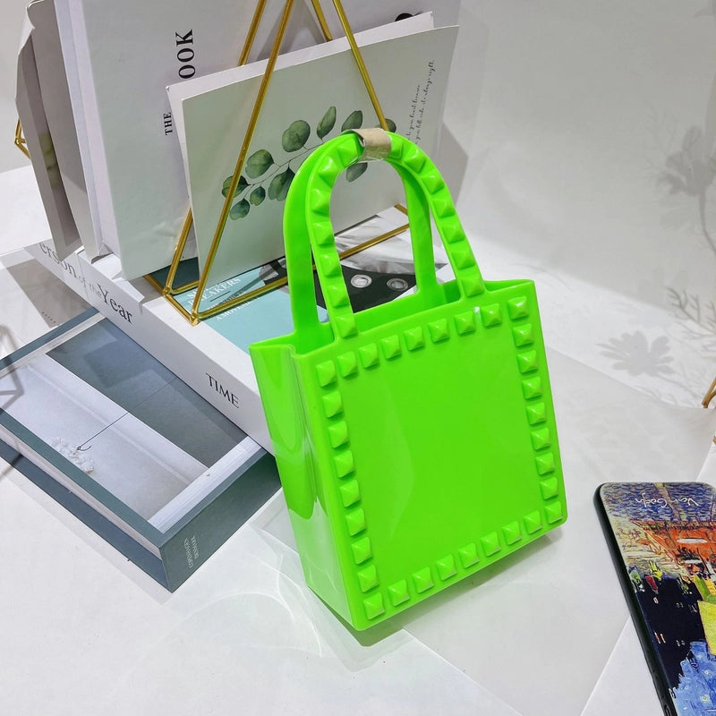 Women's Mini All Seasons Pvc Solid Color Fashion Square Open Handbag