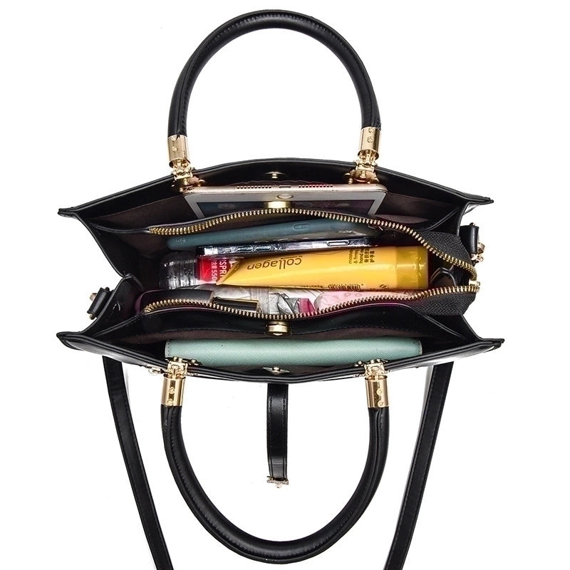 Women's Pu Leather Plaid Solid Color Elegant Vintage Style Square Zipper Buckle Handbag