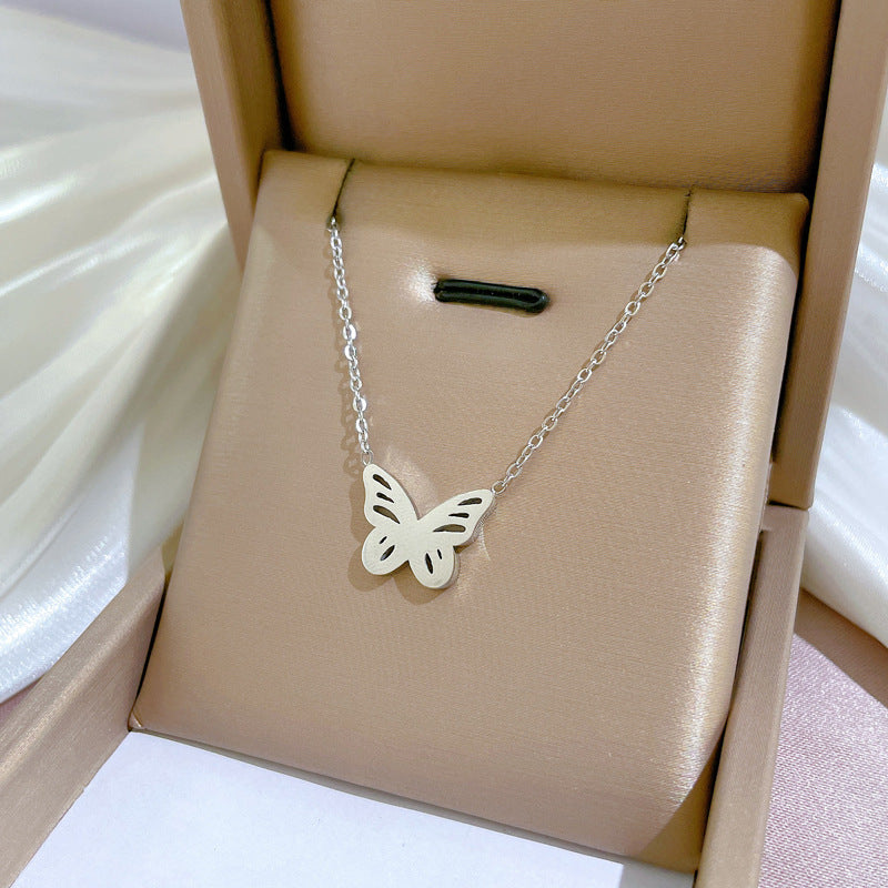 2 Pieces Cartoon Leaf Gourd Lily Of The Valley Geometric Titanium Steel Electroplating Necklaces