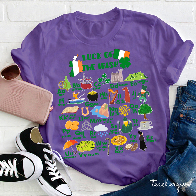 Luck Of The Irish Alphebat Teacher T-Shirt