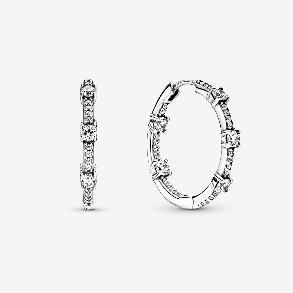 Sparkling Pavé Bars Pandora Hoop Earrings