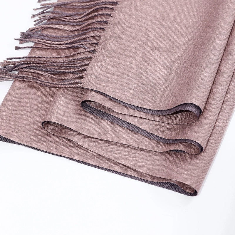 Double-sided Scarf Women's Winter Tassel Cashmere Scarf Autumn And Winter Version New Wool Men's Scarf