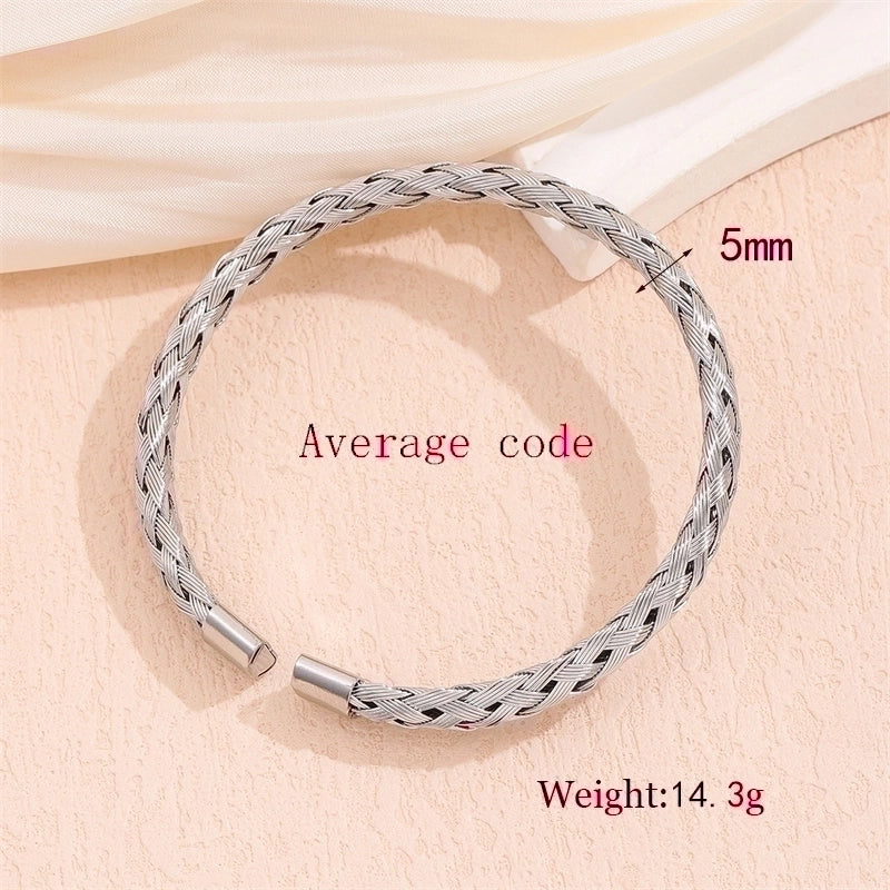 Minimalist Solid Color 201 Stainless Steel 18K Gold Plated Bracelets In Bulk