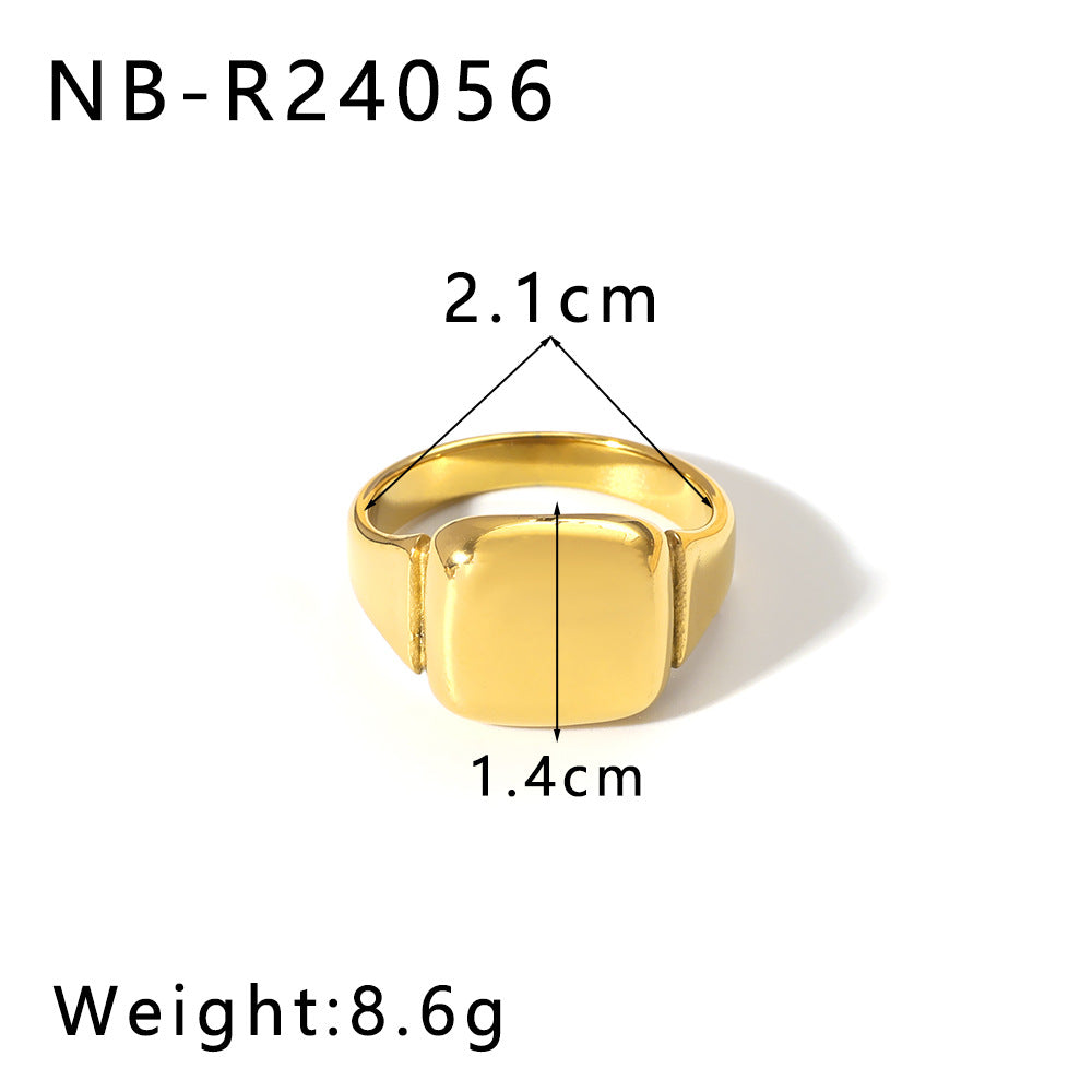 Hollow Open Titanium Steel Ring 18K Gold Line Special-Shaped Personality Winding Stainless Steel Exaggerated Ring