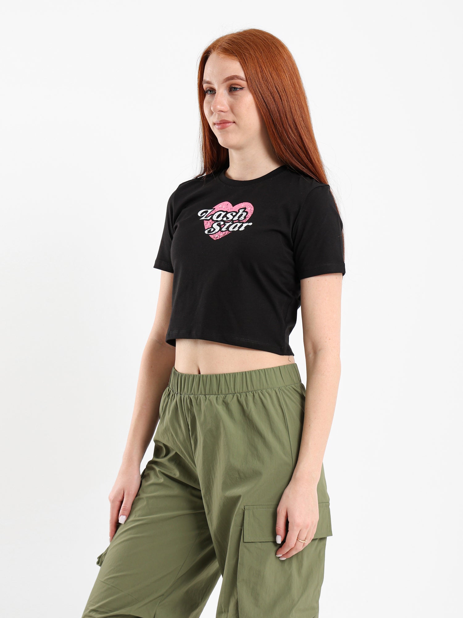 Printed Cropped Half Sleeve T-Shirt