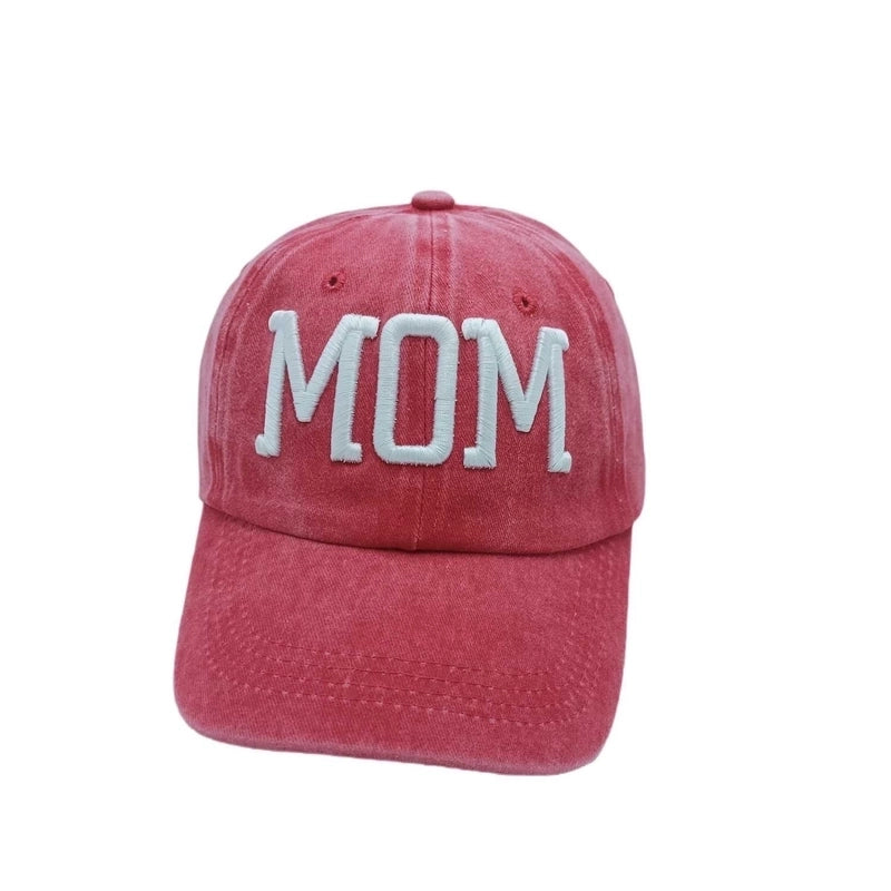 Women's Mama Minimalist Solid Color Patchwork Flat Eaves Baseball Cap