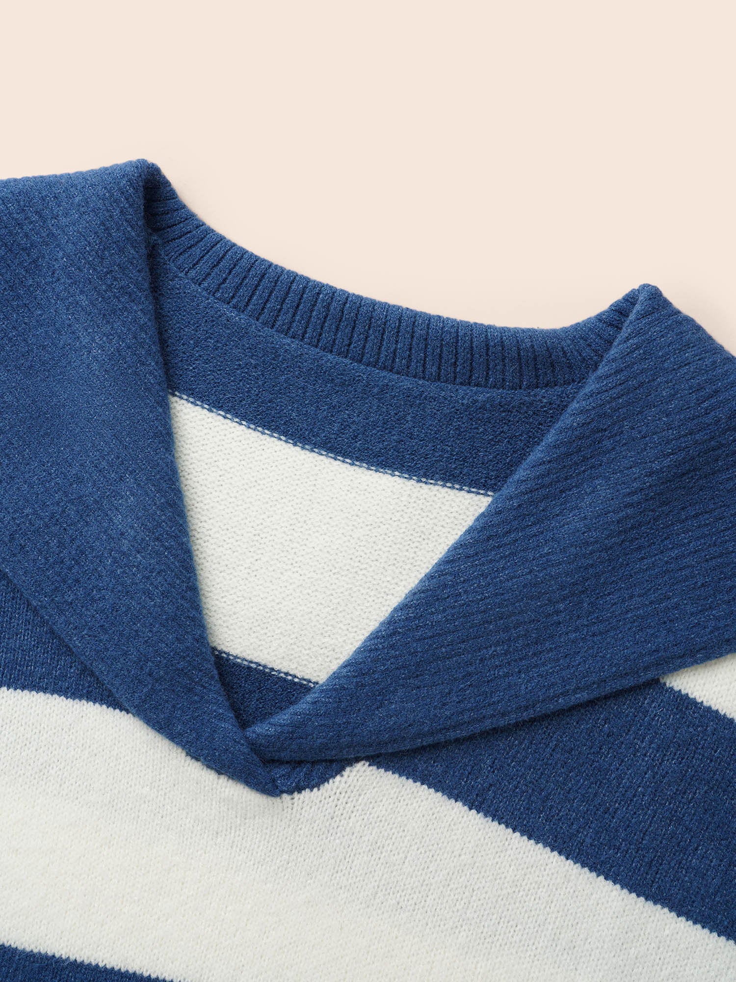 Sailor Collar Colorblock Contrast Pullover