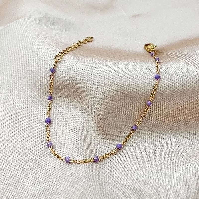 Minimalist Solid Color Stainless Steel Chain Bracelets