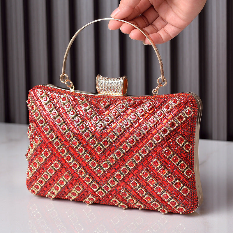 Colorful Diamond-Studded  Resin Evening Clutch