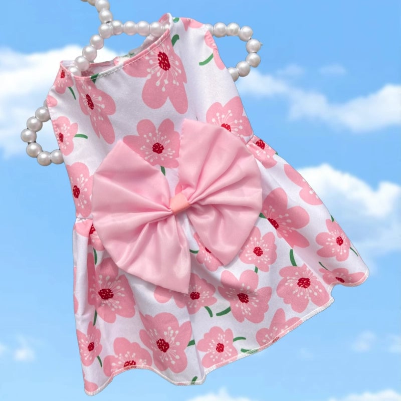 Cute Polyester Strawberry Bow Knot Pet Clothing
