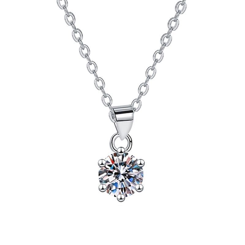 Minimalist Shiny Round Water Droplets Bow Knot Copper Plating Inlay Zircon Silver Plated Pendant Necklace Necklace Pendant